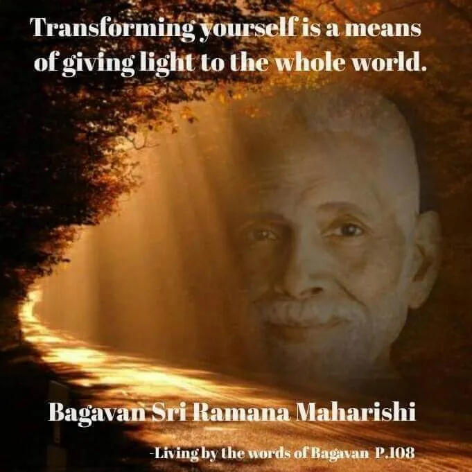Transforming yourself is a means of giving light to the whole world